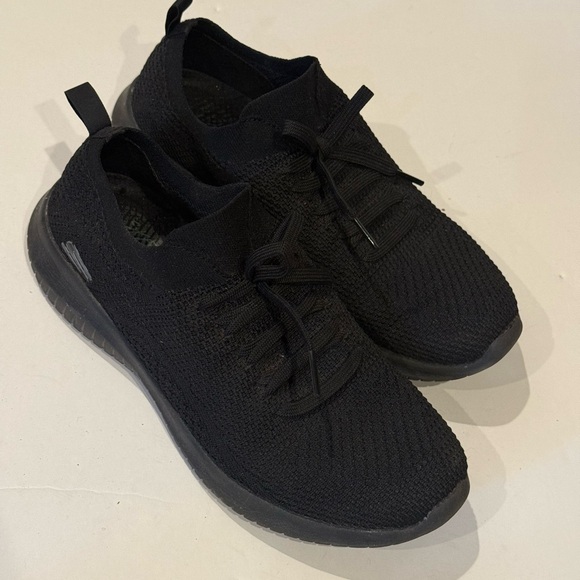 Skechers Shoes - Skechers Women's Ultra Flex - Statements Sneaker, Black/Black, 9 US, memory foam